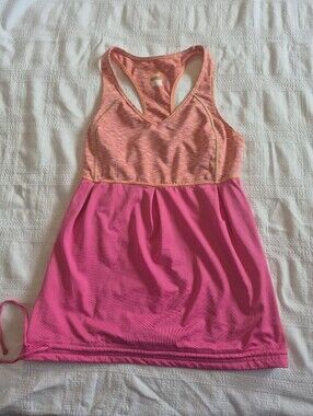 Lucy Tech wear XS Tank top orange & pink VGUC